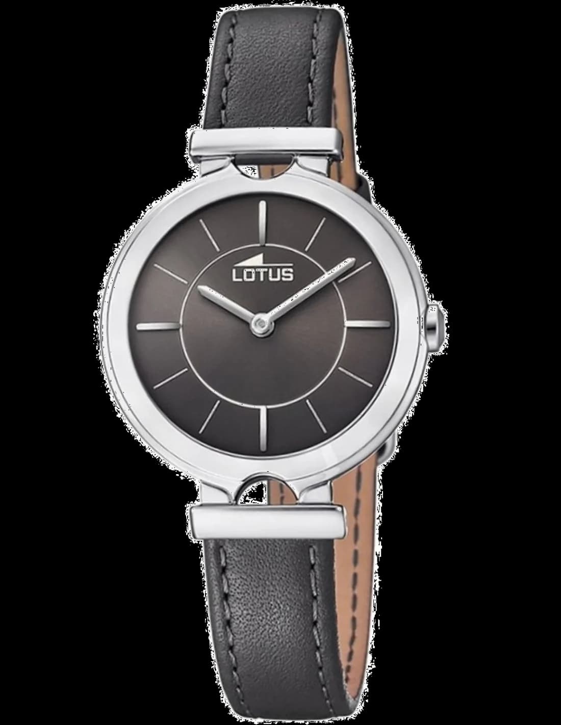 Montre Femme Lotus L18451/2 à Cadran Gris et Bracelet Cuir Noir
