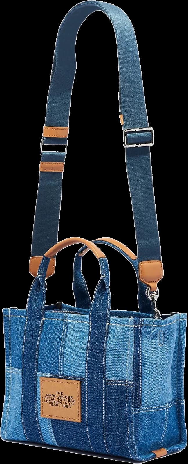 Sac à main Marc Jacobs The Mini Tote Bag en denim bleu - Réf. H016M06FA21 vue 2
