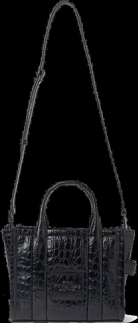 Sac à main cabas Marc Jacobs The Croc en cuir noir embossé - Réf. H022L01RE22 vue 4