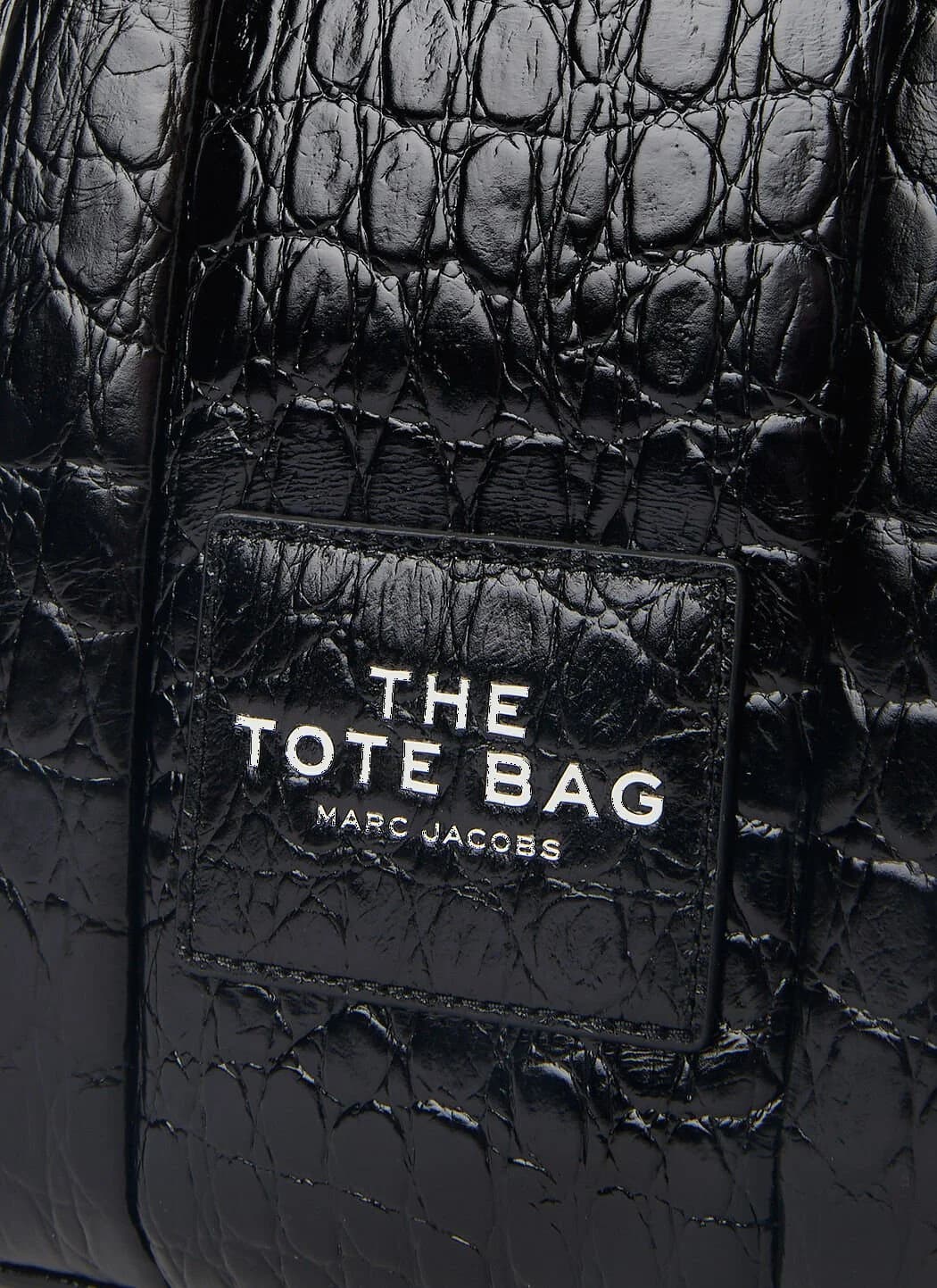 Sac à main cabas Marc Jacobs The Croc en cuir noir embossé - Réf. H022L01RE22 vue 5