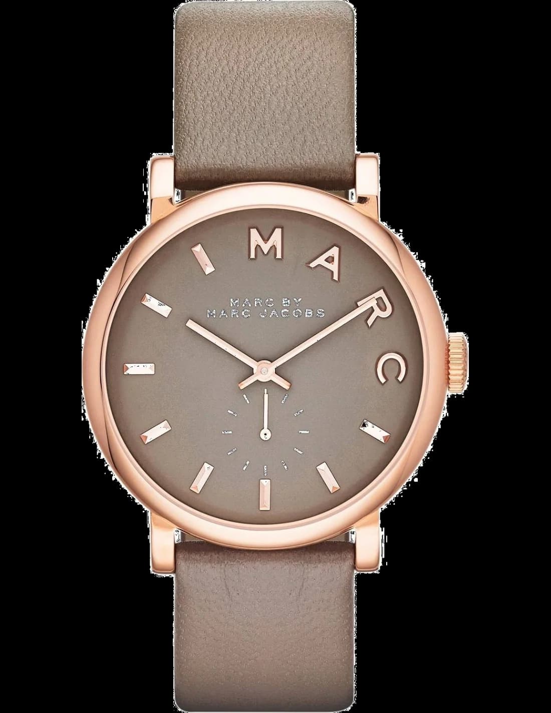 Montre Femme Marc Jacobs MBM1266 - Boîtier Or Rose, Cadran et Bracelet Cuir Gris