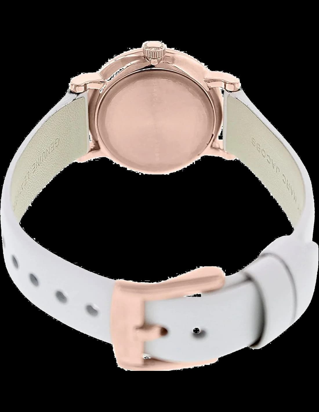 Montre Femme Marc Jacobs MBM1284 Boîtier Or Rose Cadran Blanc Bracelet Cuir vue 3