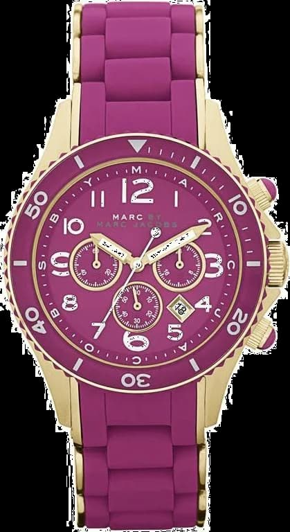 Montre Femme Marc Jacobs Blade MBM2576 à Cadran Violet et Bracelet Silicone
