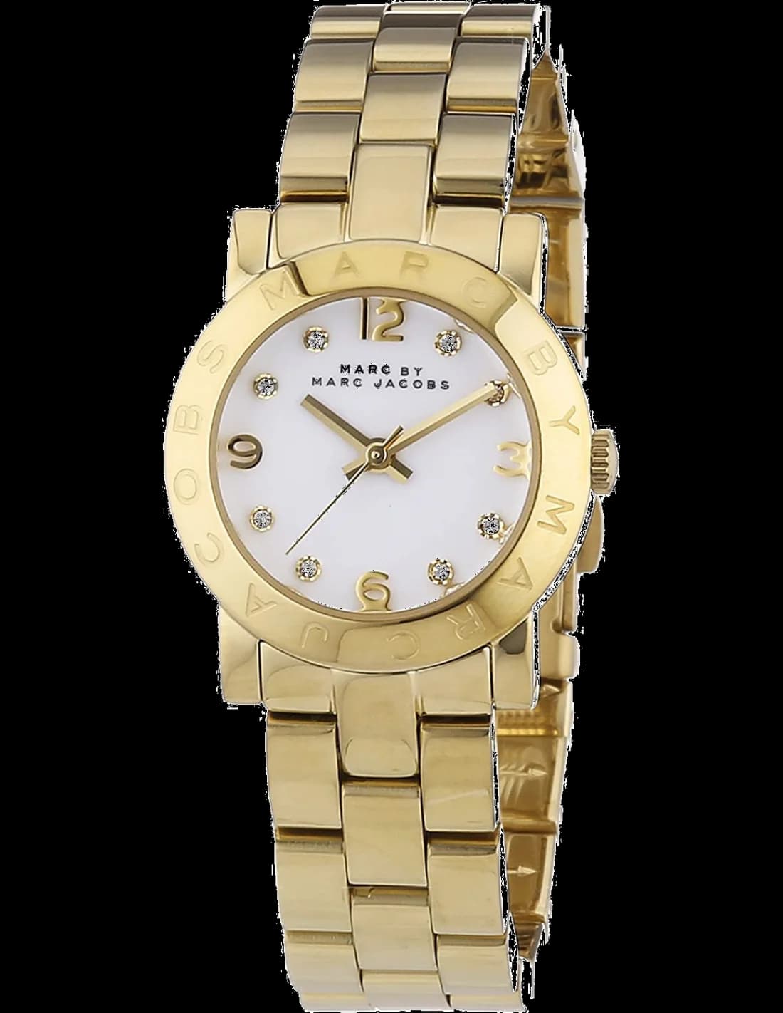 Montre Femme Marc Jacobs MBM3057 - Boîtier Acier Doré Jaune 26mm, Cadran Blanc