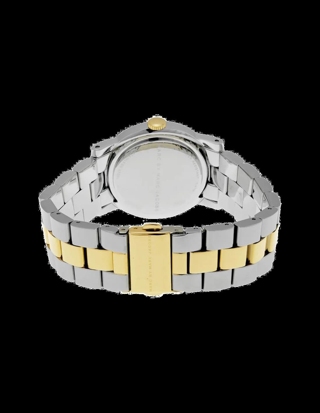 Attache bracelet Marc Jacobs MBM3139 bracelet acier bicolore maillons jonc avec fermoir déployant ajustable
