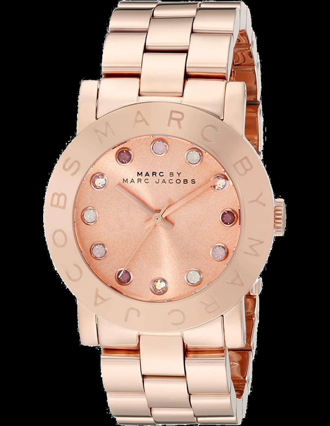 Montre Femme Marc Jacobs Amy Dexter MBM3216 Cadran Or Rose à Cristaux Multicolores