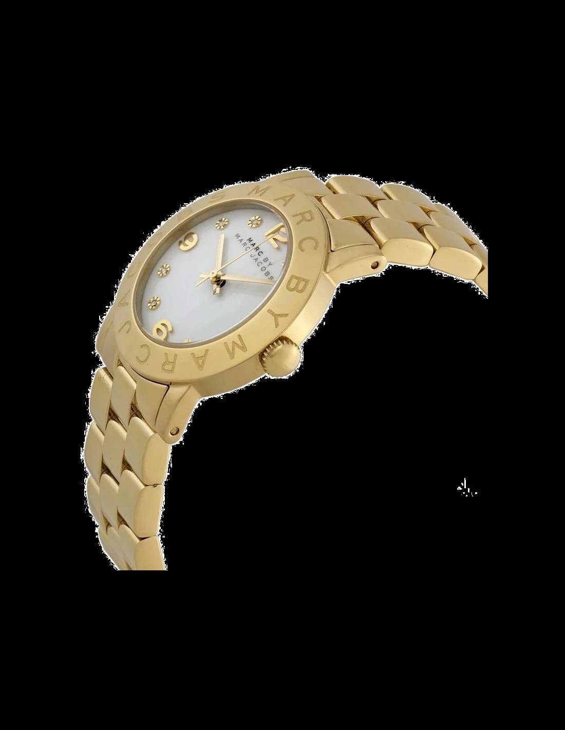 Attache bracelet Marc Jacobs MBM3226 en cuir noir lisse avec boucle ardillon en acier inoxydable
