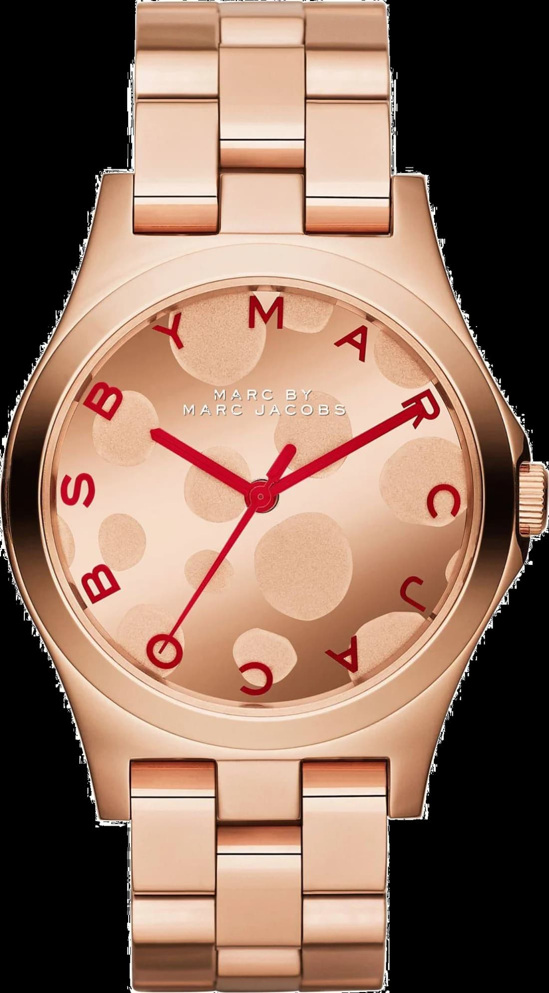 Montre Femme Marc Jacobs Henry MBM3268 en Acier Doré Rose à Motifs Bulles