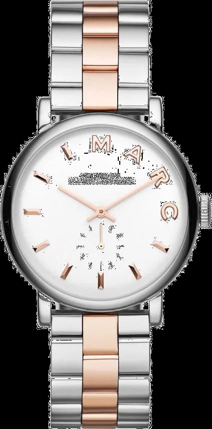 Montre Femme Marc Jacobs Baker MBM3312 Cadran Blanc Bracelet Or Rose