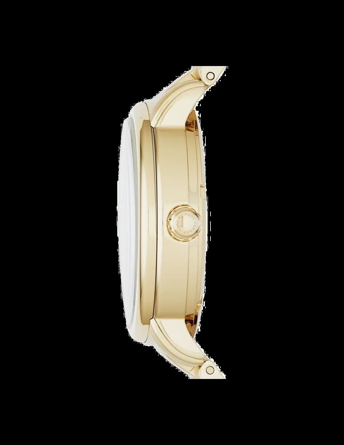 Visage cadran Marc Jacobs MBM3429 avec aiguilles dauphine polies et guichet date à 3h pour une lisibilité optimale
