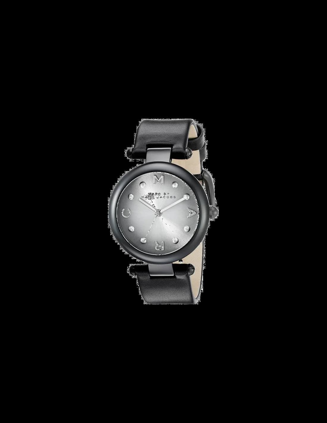 Montre Femme Marc Jacobs Dotty MJ1410 Cadran Gris Bracelet Cuir Noir