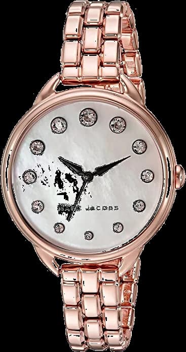 Montre Femme Marc Jacobs MJ3511 en Acier Or Rose avec Cadran Nacre et Index Cristaux