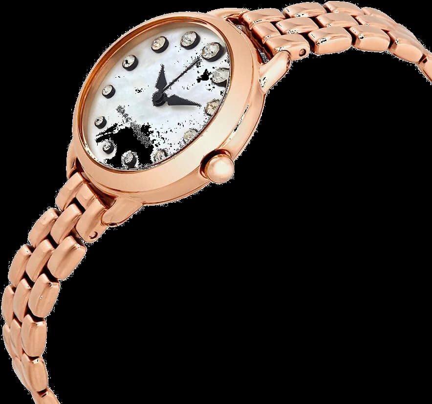 Visage cadran Marc Jacobs MJ3511 dévoile index cristaux scintillants, aiguilles dauphine et logo Marc Jacobs à 12h