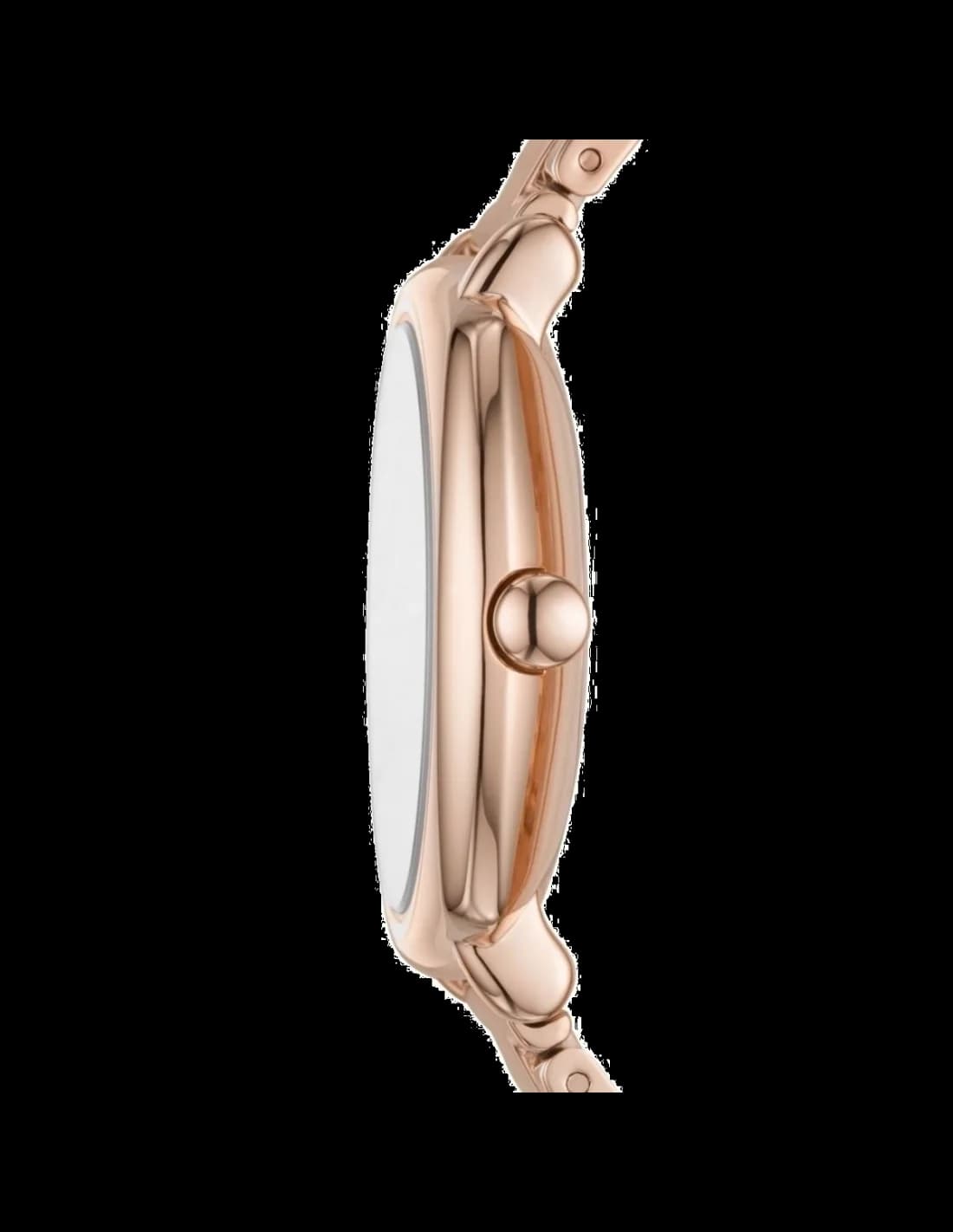 Visage cadran Marc Jacobs MJ3574 avec aiguilles facettées or rose et guichet date à 6h pour une lecture épurée