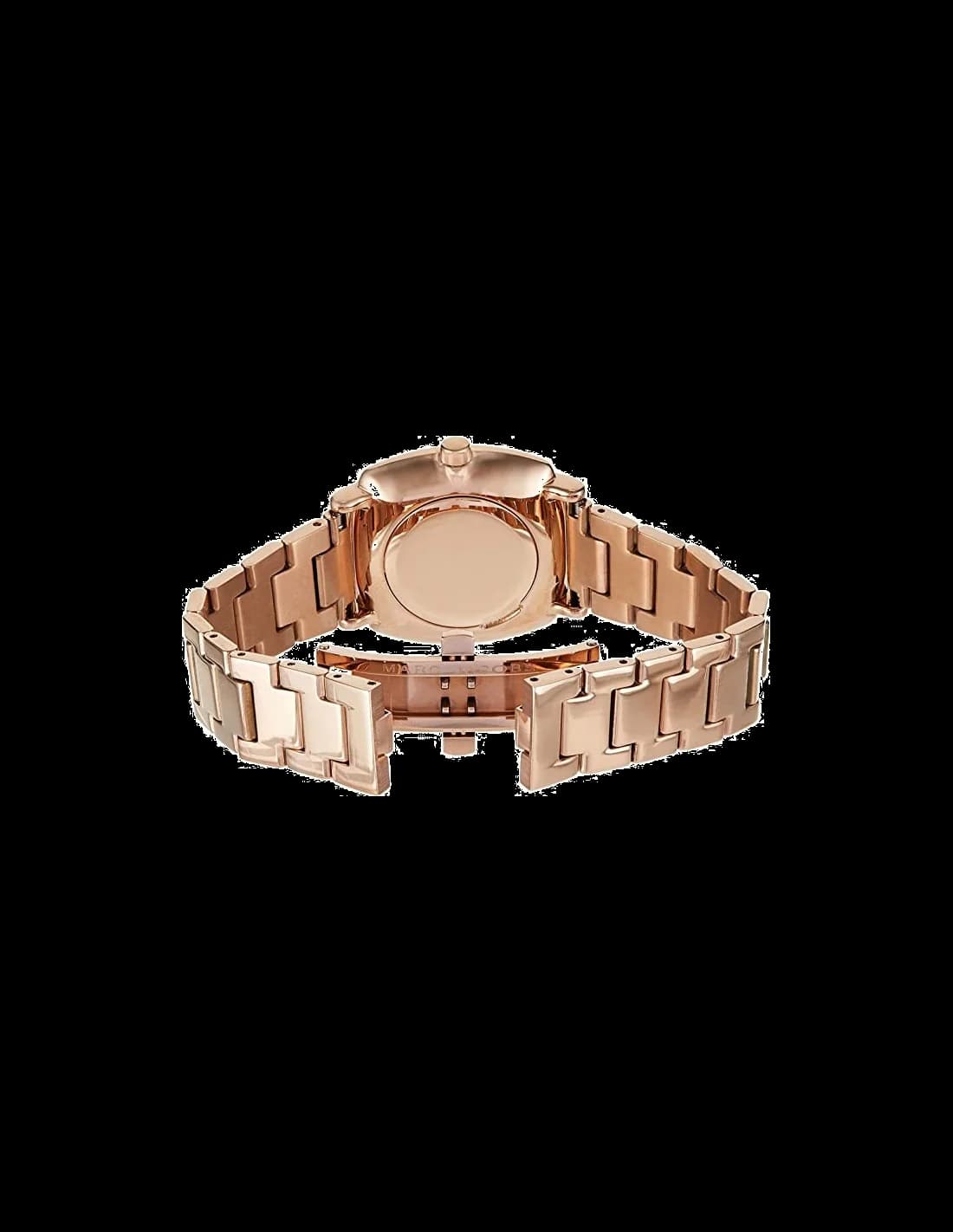Attache bracelet Marc Jacobs MJ3574 en cuir marron grainé et boucle ardillon en acier doré assurant un maintien élégant