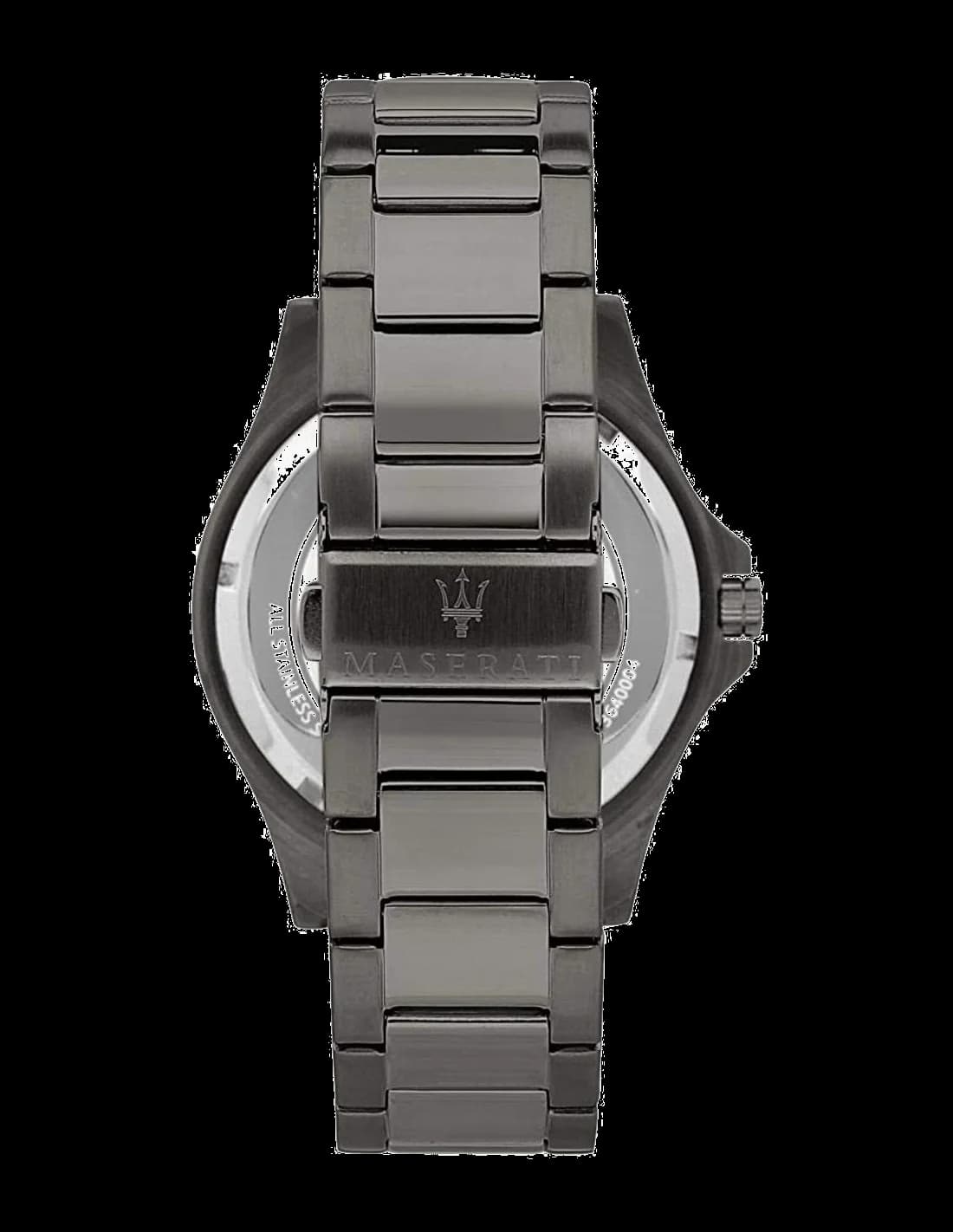Attache bracelet Maserati R8823140001 bracelet acier inoxydable brossé trois mailles, fermoir déployant double sécurité, ajustement confortable