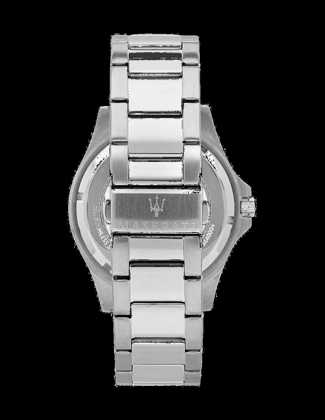 Attache bracelet Maserati R8823140002 bracelet en cuir noir cousu avec fermoir boucle ardillon gravé du logo Maserati