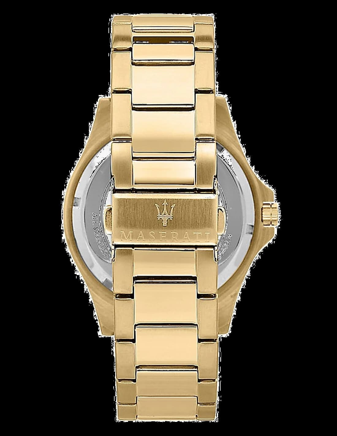 Attache bracelet Maserati R8823140004 montre maillon acier brossé/poli avec fermoir déployant signé Maserati et double poussoir