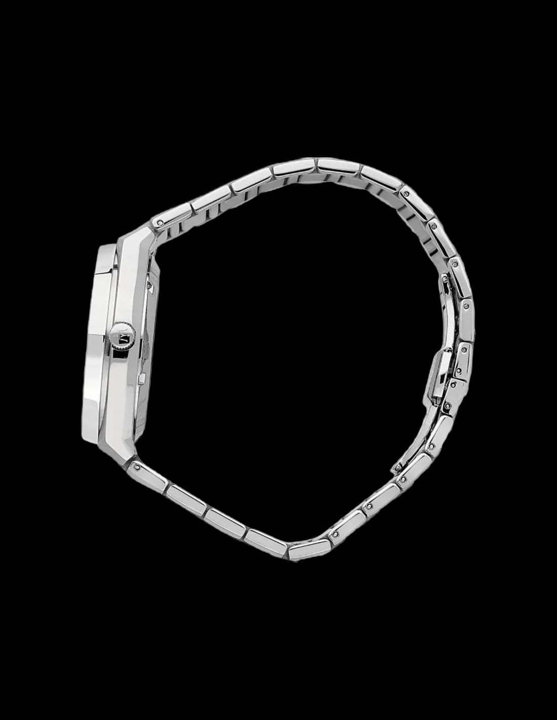 Attache bracelet Maserati R8853142006 en acier inoxydable brossé avec boucle déployante et poussoirs de sécurité