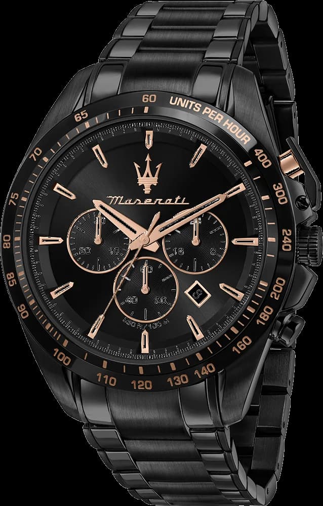 Montre Homme Maserati Traguardo Chronographe Acier Noir Mat 45mm - Réf. R8873612048