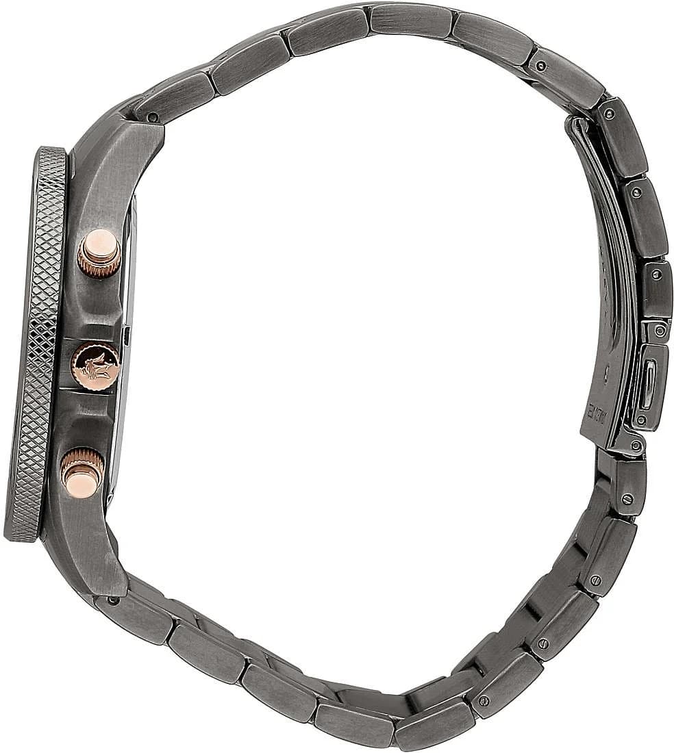 Attache bracelet Maserati R8873640001 bracelet acier noir avec boucle déployante, finition brossée et contrastes or rose