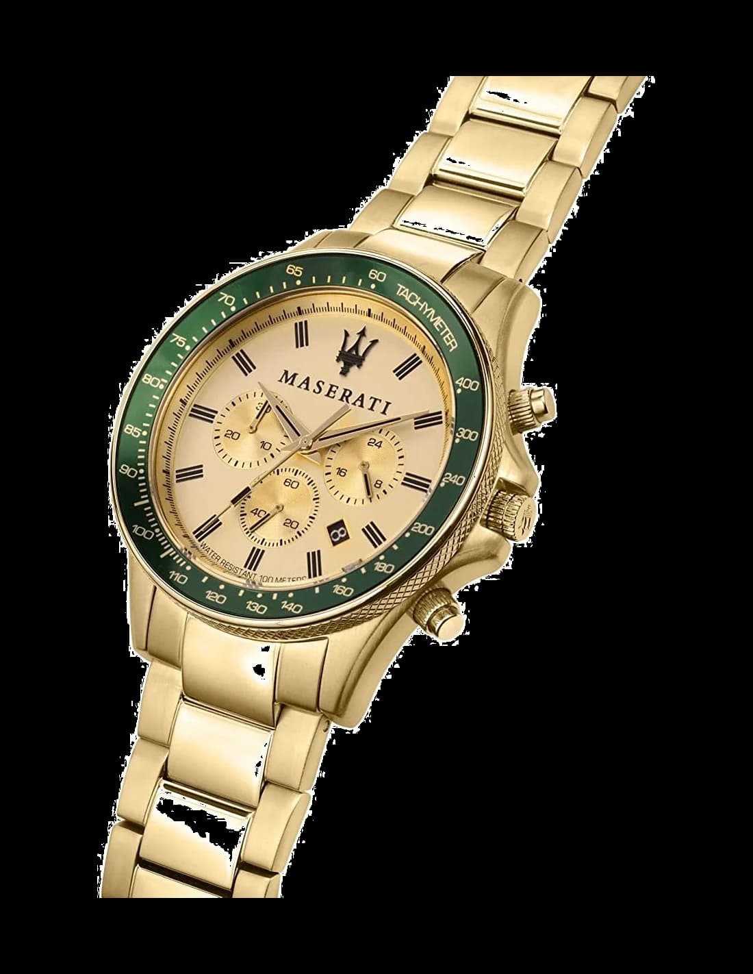 Montre Homme Maserati Sfida R8873640005 Cadran Vert Acier Doré Jaune vue 2