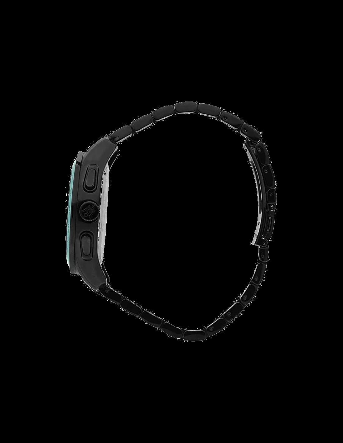 Lunette boîtier Maserati R8873644002 acier noir PVD brossé, lunette tournante unidirectionnelle, verre saphir, couronne crantée