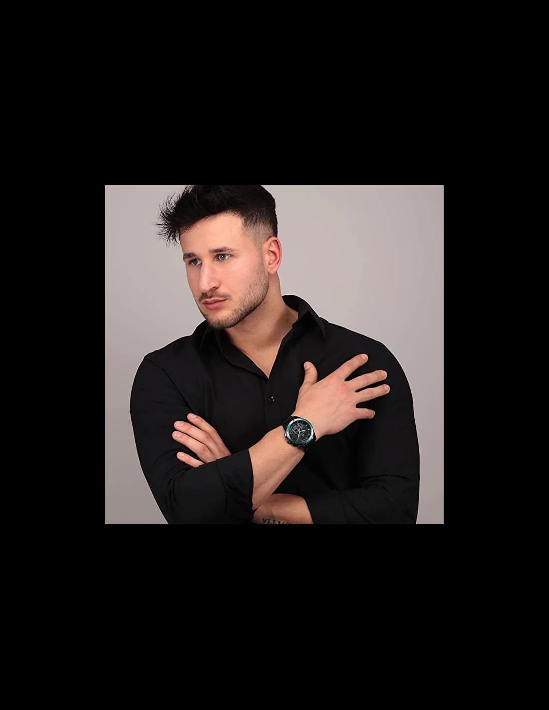Montre Maserati Traguardo Aqua Edition Homme - Boîtier acier noir, détails turquoise - Réf. R8873644002 vue 6