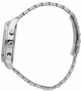 Attache bracelet Maserati R8873646005 en acier inoxydable brossé, maillons H, fermoir déployant triple bouton-poussoir