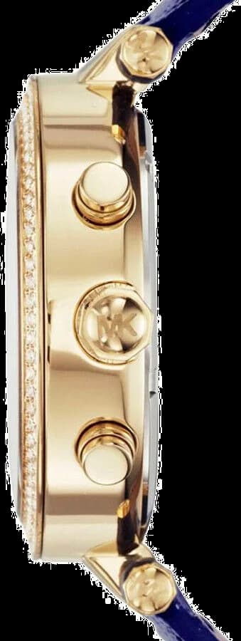 Visage cadran Michael Kors MK2280 avec compteurs à 3, 6 et 9 heures, date à 4h30, aiguilles dorées