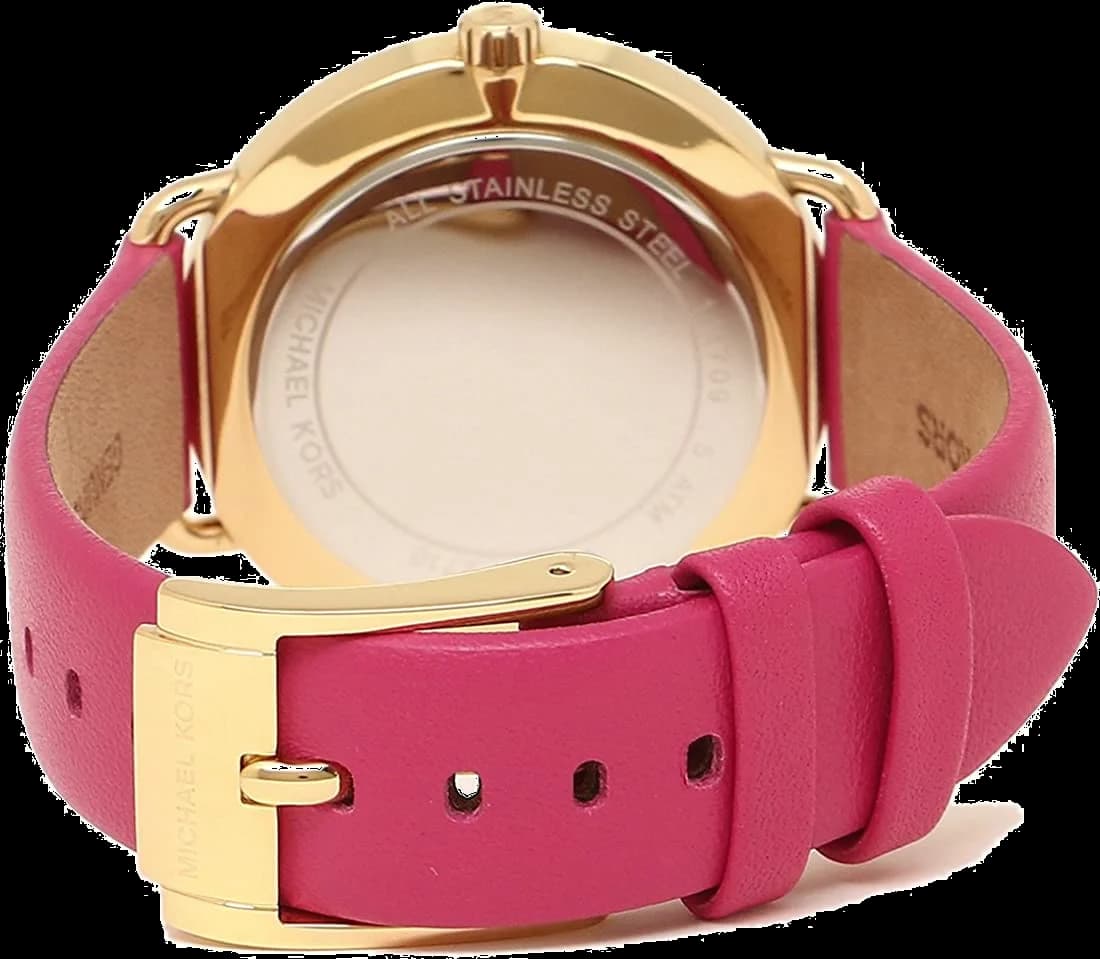 Montre Michael Kors MK2710 pour Femme, Cadran Blanc et Bracelet Cuir Rose