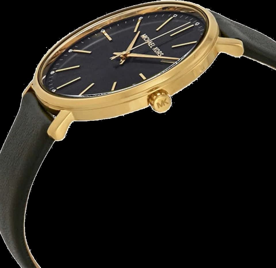 Montre Femme Michael Kors Pyper MK2747 - Cadran Noir, Boîtier Or, Bracelet Cuir Noir vue 2