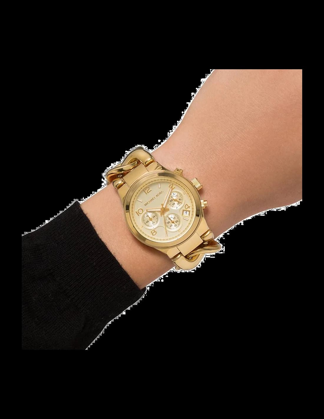 Montre Michael Kors MK3131 Femme - Chronographe Quartz, Cadran et Bracelet Chaîne Doré Jaune vue 4