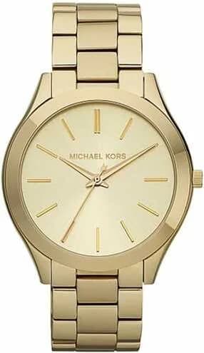 Montre Femme Michael Kors MK3179 Runway - Boîtier et Bracelet Acier Doré - Cadran Blanc Épuré