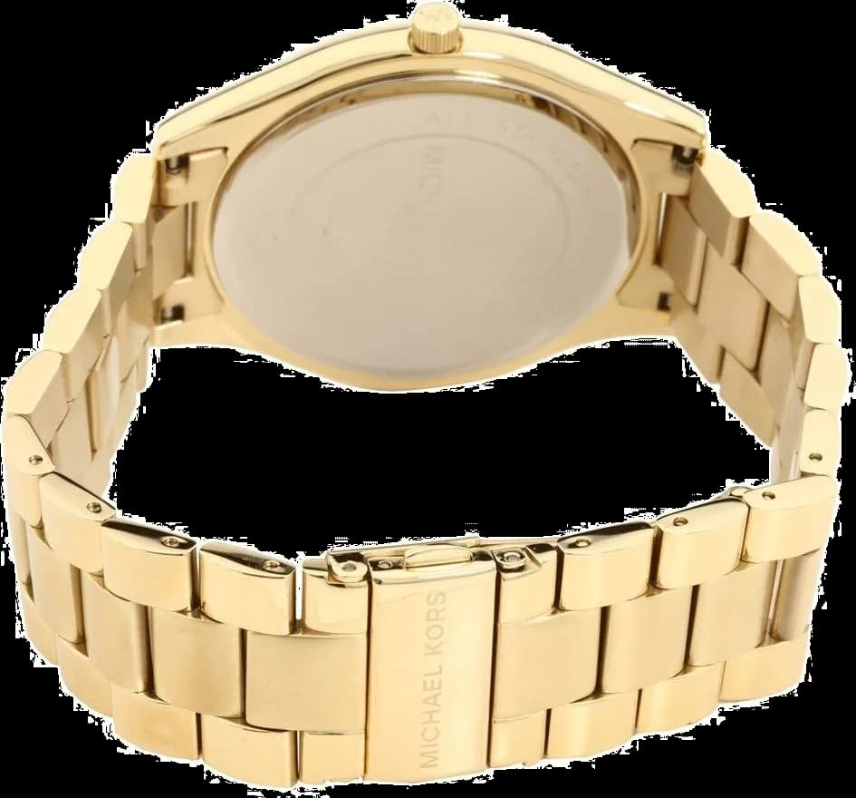 Montre Femme Michael Kors MK3179 Runway - Boîtier et Bracelet Acier Doré - Cadran Blanc Épuré vue 3
