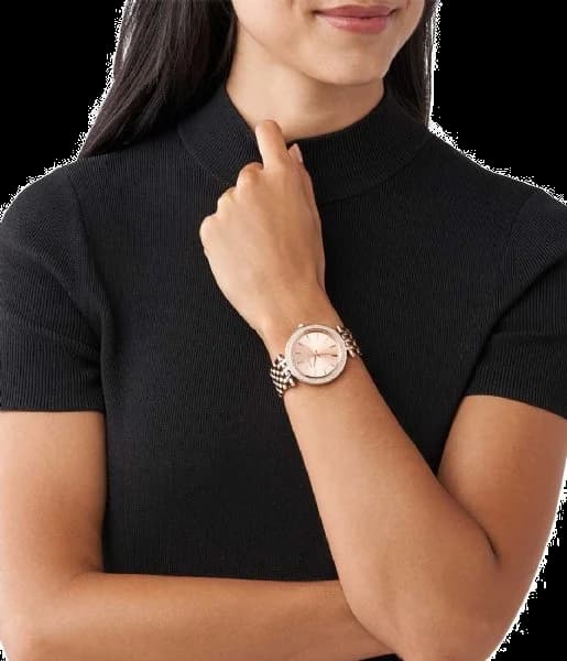 Montre Femme Michael Kors Darci MK3192 en Acier Or Rose à Cristaux vue 4