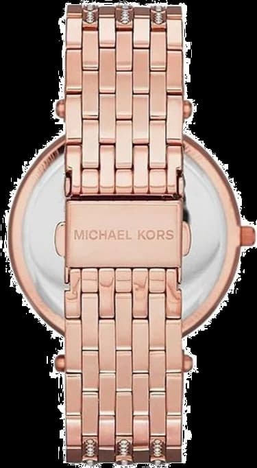 Attache bracelet Michael Kors MK3220 en acier inoxydable rose bicolore fermoir déployante maillons polis satinés