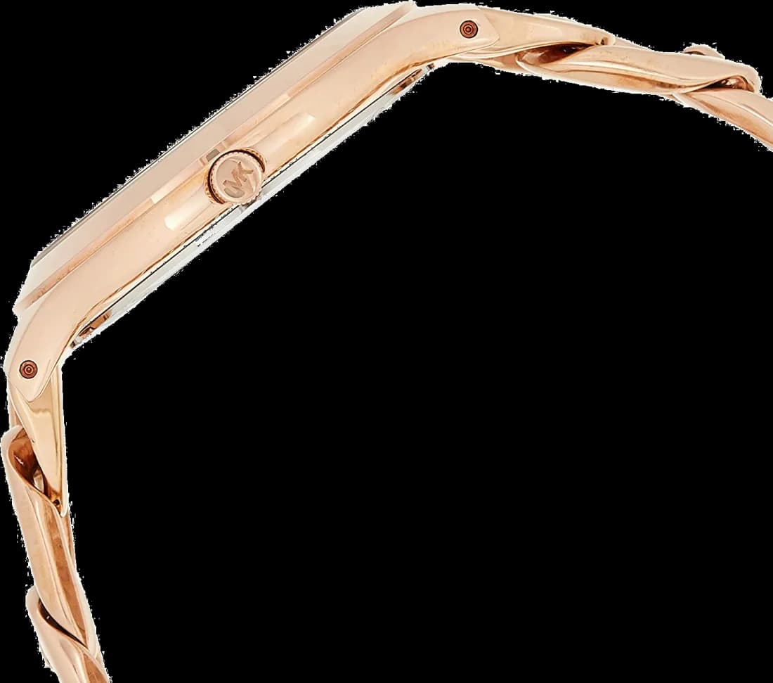 Visage cadran Michael Kors MK3223 orné d'index bâtons facettés, aiguilles bâton et date à 3h, mouvement quartz