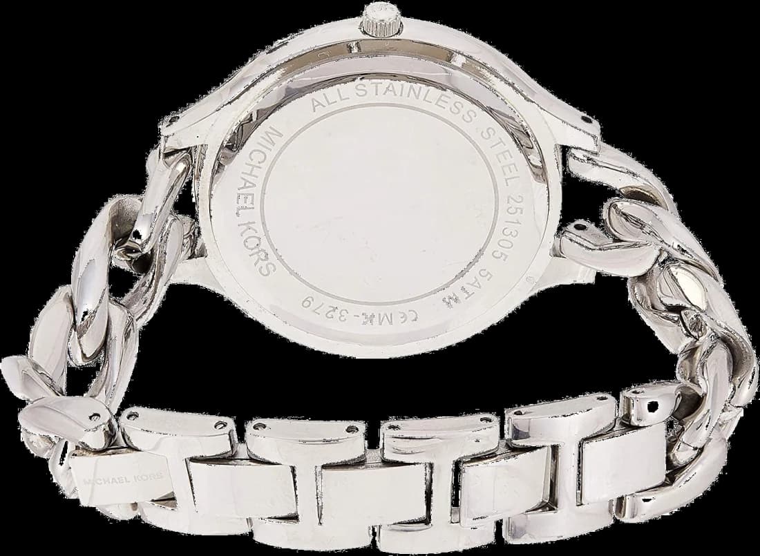 Visage cadran Michael Kors MK3279 présente index appliques et date à trois heures pour lecture précise
