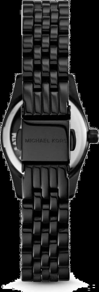 Attache bracelet Michael Kors MK3299 en acier inoxydable noir PVD avec fermoir déployant à double bouton-poussoir