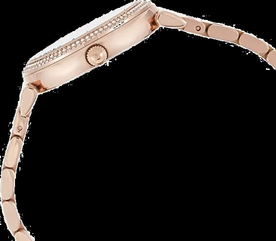 Attache bracelet Michael Kors MK3356 en acier doré rose avec fermoir déployant double sécurité
