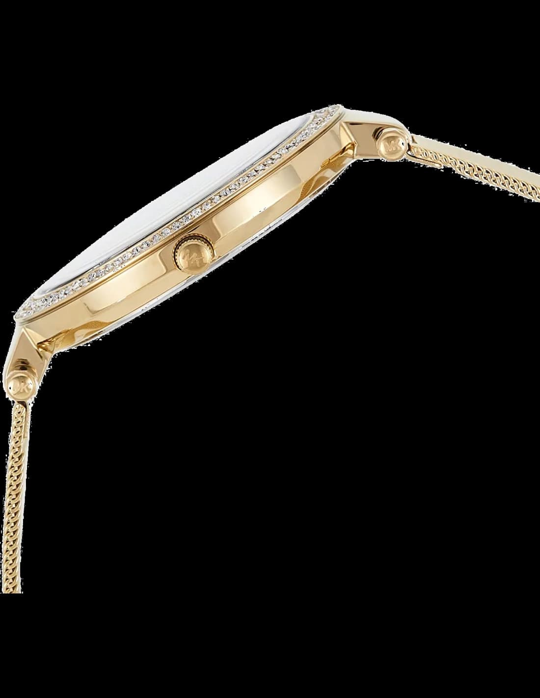 Attache bracelet Michael Kors MK3368 avec fermoir papillon ajustable en acier doré maillé