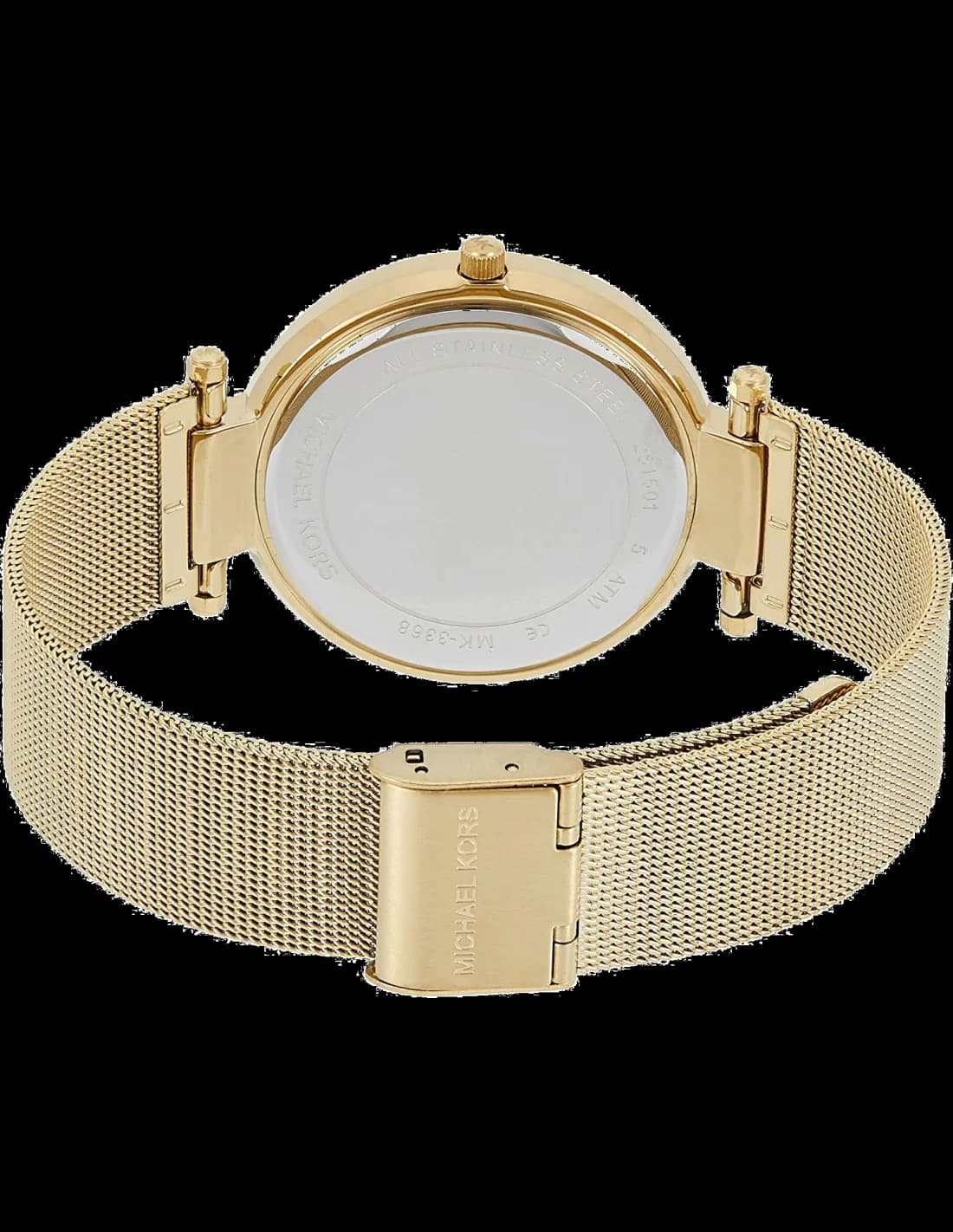 Lunette boîtier Michael Kors MK3368 profil fin en acier inoxydable doré poli
