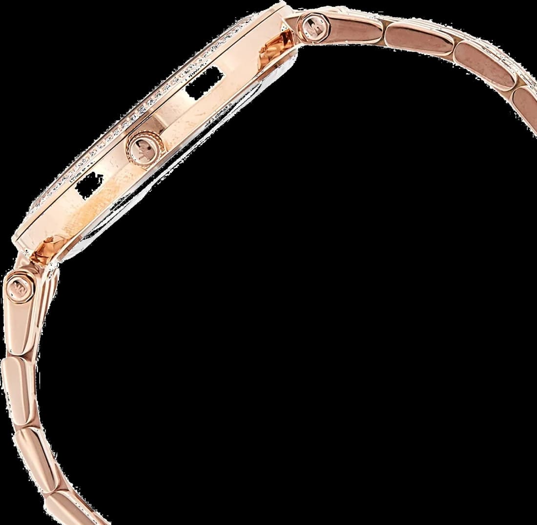 Attache bracelet Michael Kors MK3400 en acier inoxydable plaqué or rose avec fermoir déployant et finitions polies