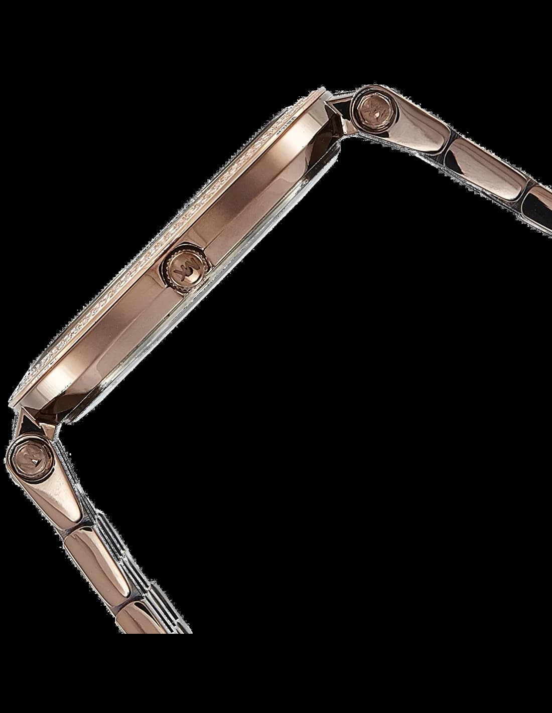 Attache bracelet Michael Kors MK3416 en acier brossé avec maillons polis et fermoir déployant signé