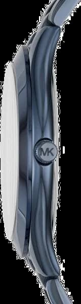 Attache bracelet Michael Kors MK3419 en acier inoxydable bicolore or rose et bleu avec maillons ajustables