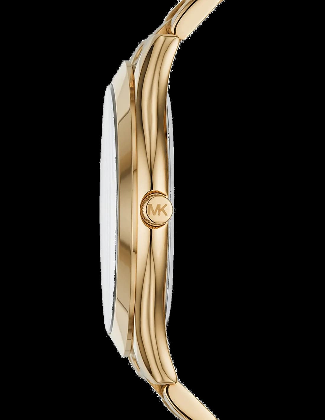 Visage cadran Michael Kors MK3478 avec index bâtons dorés et aiguilles luminescentes, date à 3h