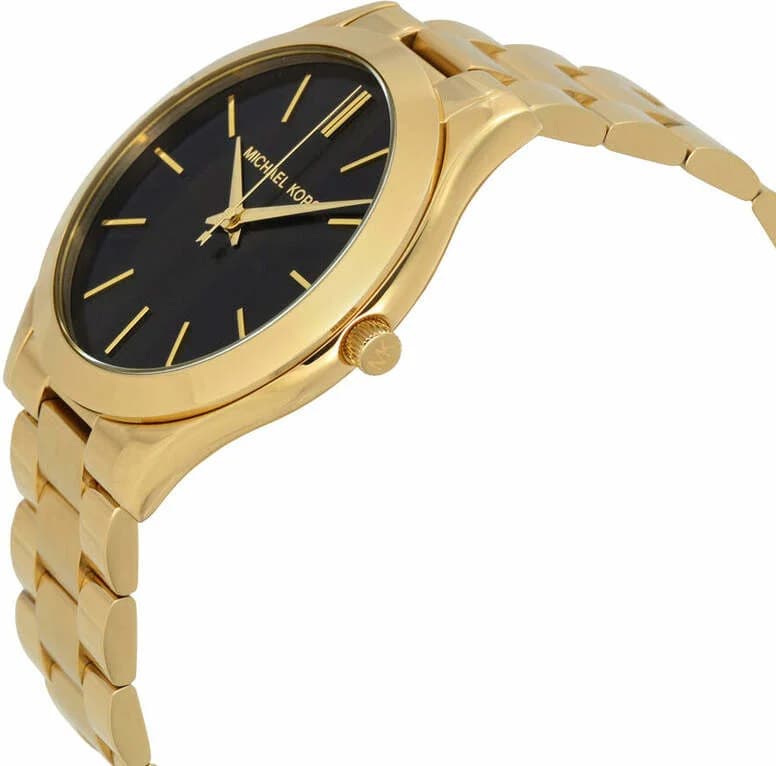 Attache bracelet Michael Kors MK3478 en acier doré maillé déployant, fermoir déployant sécurisé