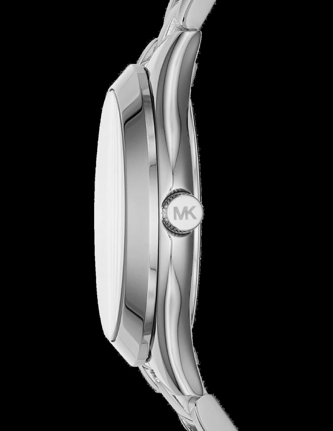 Attache bracelet Michael Kors MK3548 en acier inoxydable brossé à maillons, fermoir déployant triple sécurité ajustable