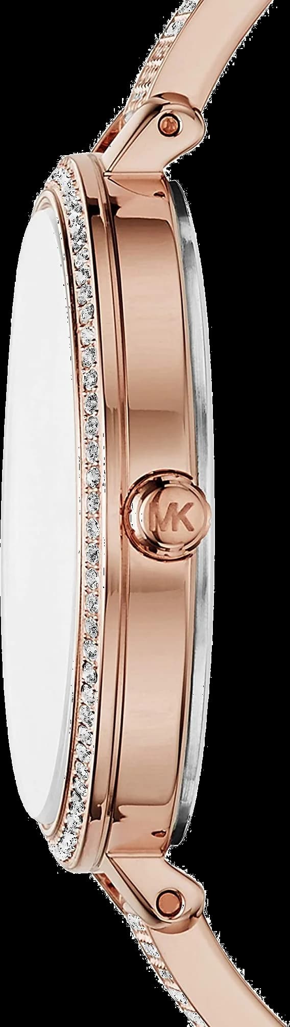 Visage cadran Michael Kors MK3785 aux index bâtons et aiguilles dorées avec date à 3h
